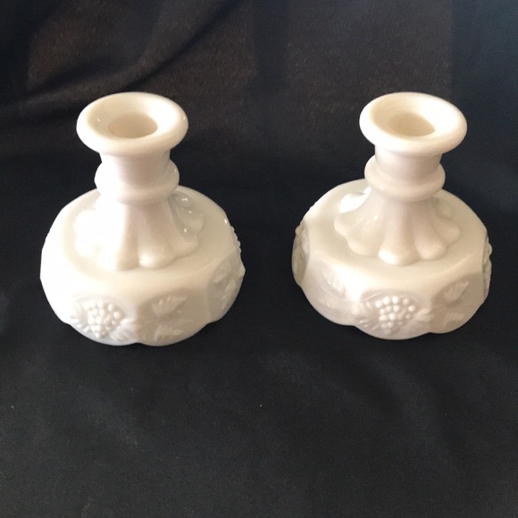 Vtg WESTMORELAND Milk Glass Candlestick Holders